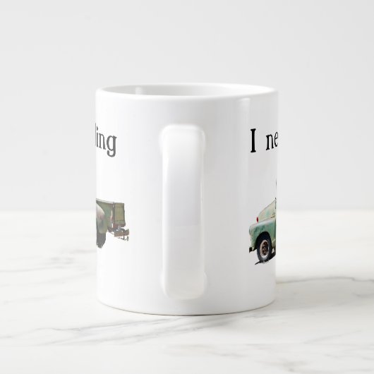 Vintager Grüner Lkw-Koffeinbrennstoff Jumbo-Tasse (Rückseite)