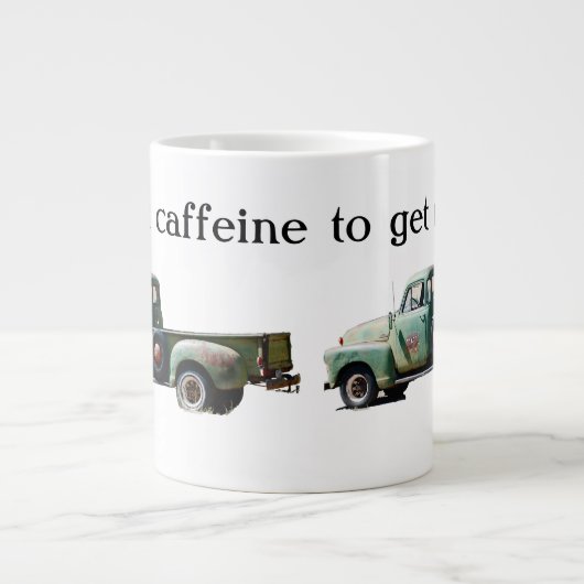 Vintager Grüner Lkw-Koffeinbrennstoff Jumbo-Tasse (Vorderseite)