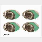 Vintager grüner Oktopus Tentacle Ovaler Aufkleber (Blatt)