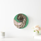 Vintager grüner Oktopus Tentacle Runde Wanduhr (Zuhause)