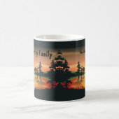 Vintager grüner Orangenrot - Sonnenuntergang Kaffeetasse (Mittel)