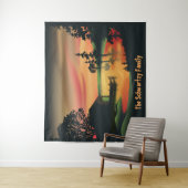 Vintager grüner Orangenrot - Sonnenuntergang Wandteppich (Beispiel)