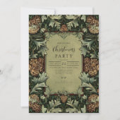 Vintager grüner Pinecone Botanische Weihnachtszeit Einladung (Vorderseite)