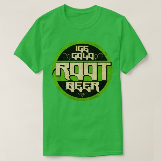 Vintager Grüner Root Beer T-Shirt (Design vorne)
