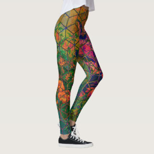 Vintager Grüner Safari Tropischer Dschungel Leggings