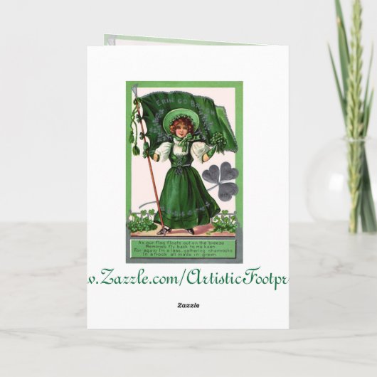 Vintager Grüner St. Patrick's Day Karte (Rückseite)