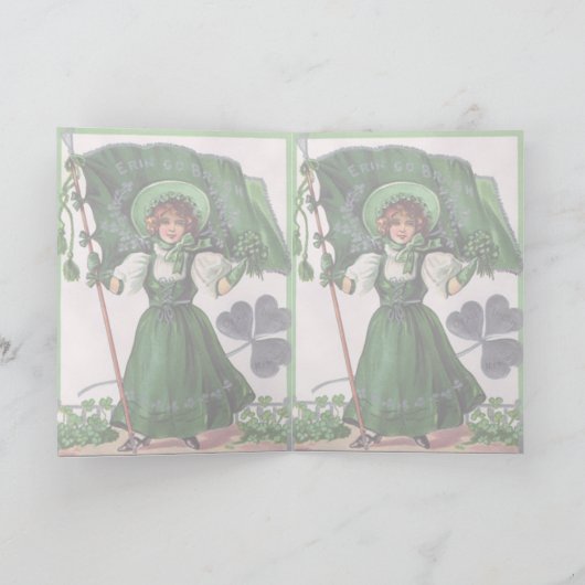 Vintager Grüner St. Patrick's Day Karte (Innenseite)