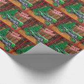 Vintager Grüner Traktor nach Weihnachten Geschenkpapier (Ecke)