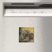 Vintager grüner Traktor Rustikaler alter Stall Magnet (In Situ (Geschirrspüler))