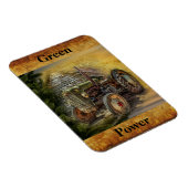 Vintager grüner Traktor Rustikaler alter Stall Magnet (Rechte Seite)