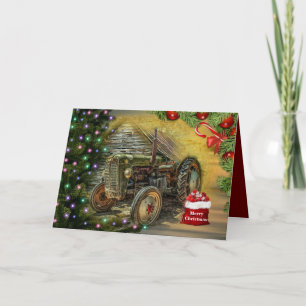 Vintager Grüner Traktor Weihnachten