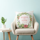 Vintager grüner u. rosa Mit Blumensucculent Kissen (Stuhl )