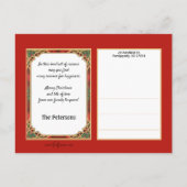 Vintager grüner Weihnachtsmann im Schnee Postkarte (Rückseite)