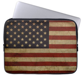 Vintager Grunge American Flag Laptop Sleeve