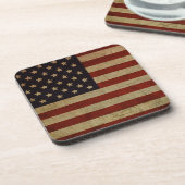 Vintager Grunge American Flag Untersetzer (Linke Seite)
