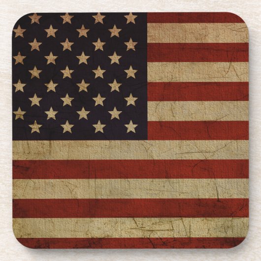 Vintager Grunge American Flag Untersetzer (Vorderseite)