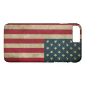 Vintager Grunge-amerikanische Flagge Case-Mate iPhone Hülle (Rückseite (Horizontal))