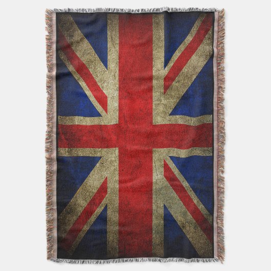 Vintager Grunge-BRITISCHE Flaggethrow-Decken Decke (Vorderseite Vertikal)