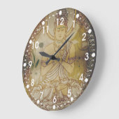 Vintager Grunge Buddha Große Wanduhr (Winkel)