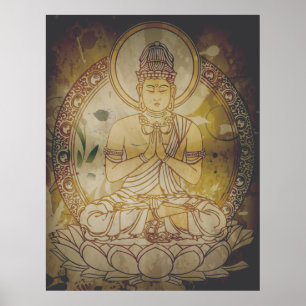 Vintager Grunge Buddha Poster