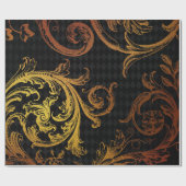 Vintager Grunge Damask Geschenkpapier (Flach)