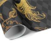 Vintager Grunge Damask Geschenkpapier (Rolleneckpunkt)