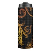 Vintager Grunge Damask Thermosbecher (Vorderseite)