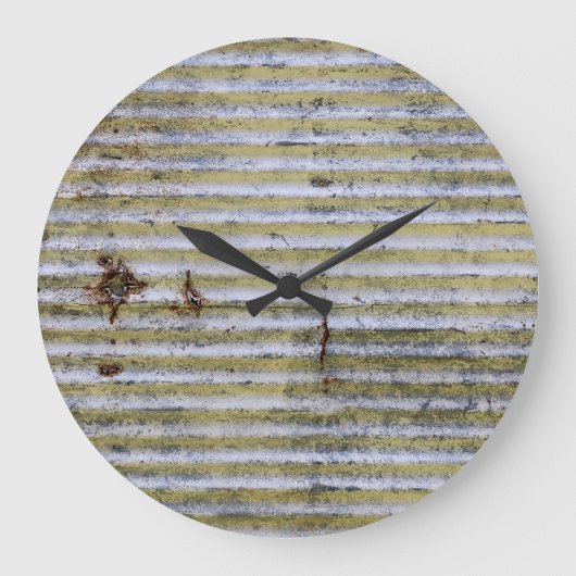 Vintager Grunge-Hintergrund mit robuster Zinkstruk Große Wanduhr (Vorderseite)
