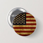 Vintager Grunge patriotische amerikanische Flagge Button (Vorne & Hinten)