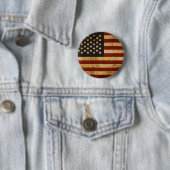 Vintager Grunge patriotische amerikanische Flagge Button (Beispiel)