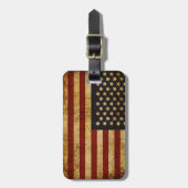 Vintager Grunge patriotische amerikanische Flagge Gepäckanhänger (Vorderseite vertikal)
