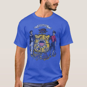 Vintager Grunge-patriotische Flagge von Wisconsin T-Shirt