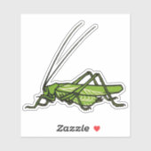 Vintager Grüngrasshopper Aufkleber (Blatt)