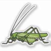Vintager Grüngrasshopper Aufkleber (Vorderseite)