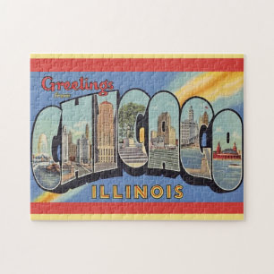 Vintager Gruß aus Chicago Puzzle