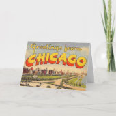 Vintager Gruß von Chicago Card Karte (Vorderseite)