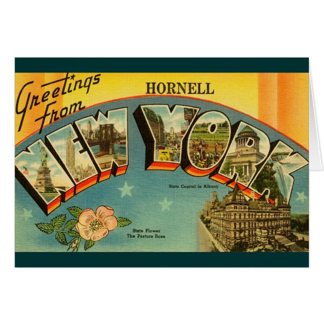 Vintager Gruß von der New York Card (Vorderseite (Horizontal))