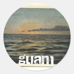 Vintager Guam-Sonnenuntergang Runder Aufkleber