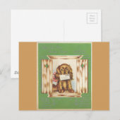 Vintager guter Hund mit Brief Postkarte (Vorne/Hinten)