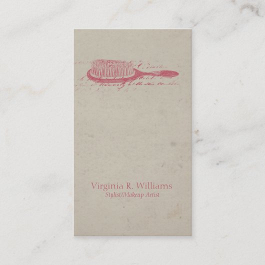 Vintager Haar-Bürsten-Stylist Visitenkarte (Vorderseite)