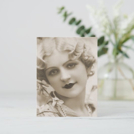 Vintager Haarstil Postkarte (Stehend Vorderseite)