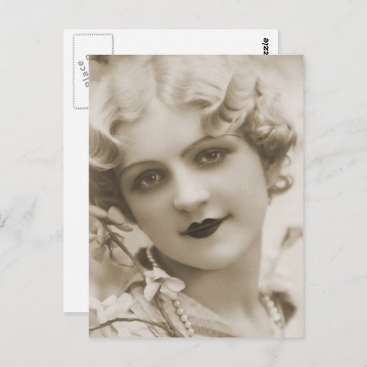 Vintager Haarstil Postkarte (Vorne/Hinten)