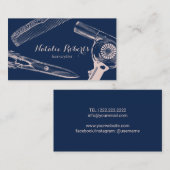 Vintager Haartrockner, Schere Visitenkarte (Vorne/Hinten)