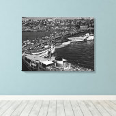 Vintager Hafen Istanbul Galata Leinwanddruck (Insitu (Holzboden))