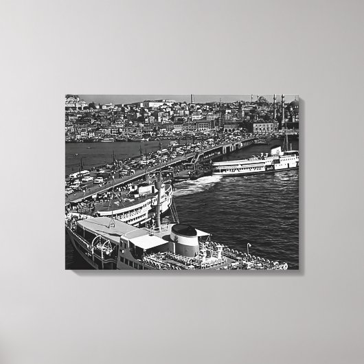 Vintager Hafen Istanbul Galata Leinwanddruck (Vorderseite)