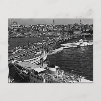 Vintager Hafen Istanbul Galata Postkarte