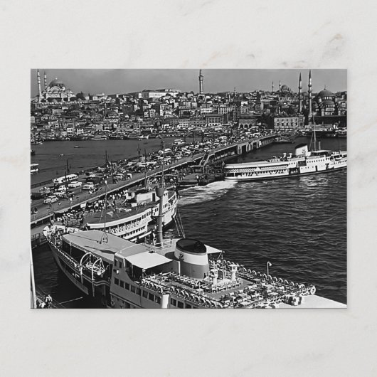 Vintager Hafen Istanbul Galata Postkarte (Vorderseite)