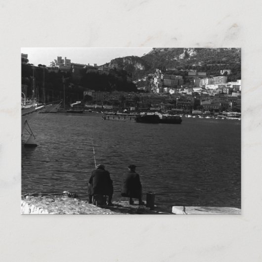 Vintager Hafen von Monaco Postkarte (Vorderseite)
