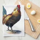 Vintager Hahn Geschirrtuch (Viertel Falte)