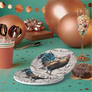 Vintager Hahn irgendeine Zweck-Partyplatte Pappteller